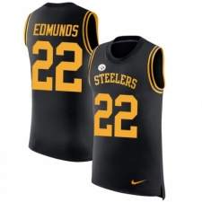 Men's Nike Pittsburgh Steelers #22 Terrell Edmunds Black Rush Player Name & Number Tank Top NFL Jersey