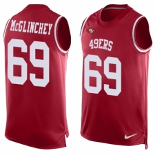 Men's Nike San Francisco 49ers #69 Mike McGlinchey Limited Red Player Name & Number Tank Top NFL Jersey