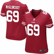 Women's Nike San Francisco 49ers #69 Mike McGlinchey Game Red Team Color NFL Jersey