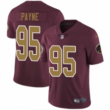 Men's Nike Washington Redskins #95 Da'Ron Payne Burgundy Red Gold Number Alternate 80TH Anniversary Vapor Untouchable Limited Player NFL Jersey