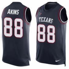 Men's Nike Houston Texans #88 Jordan Akins Limited Navy Blue Player Name & Number Tank Top NFL Jersey