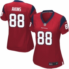 Women's Nike Houston Texans #88 Jordan Akins Game Red Alternate NFL Jersey