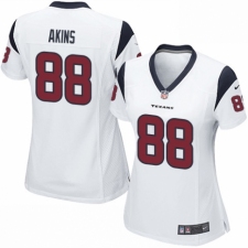 Women's Nike Houston Texans #88 Jordan Akins Game White NFL Jersey