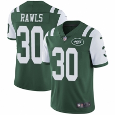 Men's Nike New York Jets #30 Thomas Rawls Green Team Color Vapor Untouchable Limited Player NFL Jersey