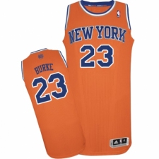 Men's Adidas New York Knicks #23 Trey Burke Authentic Orange Alternate NBA Jersey