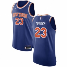 Men's Nike New York Knicks #23 Trey Burke Authentic Royal Blue NBA Jersey - Icon Edition