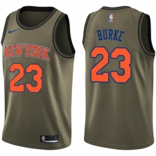 Men's Nike New York Knicks #23 Trey Burke Swingman Green Salute to Service NBA Jersey