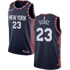 Men's Nike New York Knicks #23 Trey Burke Swingman Navy Blue NBA Jersey - 2018 19 City Edition