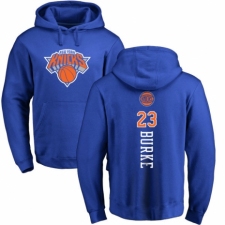 NBA Nike New York Knicks #23 Trey Burke Royal Blue Backer Pullover Hoodie