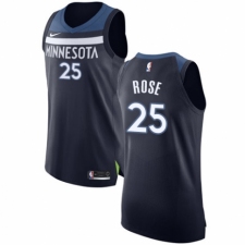 Men's Nike Minnesota Timberwolves #25 Derrick Rose Authentic Navy Blue NBA Jersey - Icon Edition
