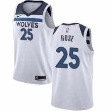 Men's Nike Minnesota Timberwolves #25 Derrick Rose Authentic White NBA Jersey - Association Edition