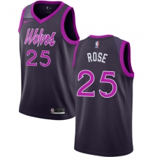 Men's Nike Minnesota Timberwolves #25 Derrick Rose Swingman Purple NBA Jersey - City Edition
