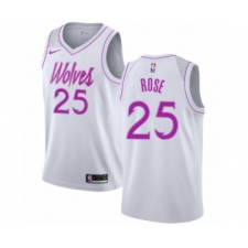 Men's Nike Minnesota Timberwolves #25 Derrick Rose White Swingman Jersey - Earned Edition