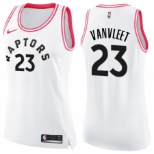 Women's Nike Toronto Raptors #23 Fred VanVleet Swingman White/Pink Fashion NBA Jersey