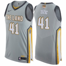 Men's Nike Cleveland Cavaliers #41 Ante Zizic Authentic Gray 2018 NBA Finals Bound NBA Jersey - City Edition