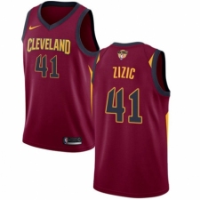Men's Nike Cleveland Cavaliers #41 Ante Zizic Swingman Maroon 2018 NBA Finals Bound NBA Jersey - Icon Edition