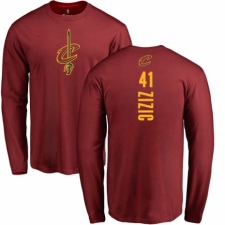 NBA Nike Cleveland Cavaliers #41 Ante Zizic Maroon Backer Long Sleeve T-Shirt