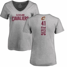NBA Women's Nike Cleveland Cavaliers #41 Ante Zizic Ash Backer T-Shirt