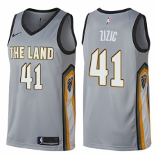 Youth Nike Cleveland Cavaliers #41 Ante Zizic Swingman Gray NBA Jersey - City Edition