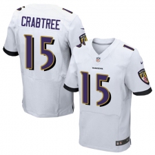 Mens Baltimore Ravens Michael Crabtree Nike White Elite Jersey