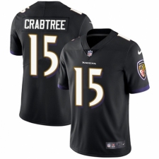 Men's Nike Baltimore Ravens #15 Michael Crabtree Black Alternate Vapor Untouchable Limited Player NFL Jersey
