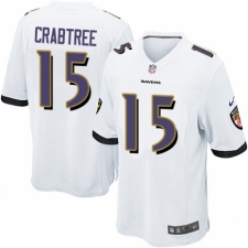 Men's Nike Baltimore Ravens #15 Michael Crabtree Game White NFL Jersey