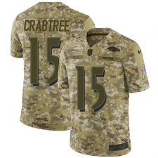 Men's Nike Baltimore Ravens #15 Michael Crabtree Limited Camo 2018 Salute to Service NFL Jersey