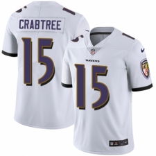 Men's Nike Baltimore Ravens #15 Michael Crabtree White Vapor Untouchable Limited Player NFL Jersey