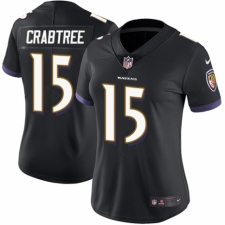 Women's Nike Baltimore Ravens #15 Michael Crabtree Black Alternate Vapor Untouchable Elite Player NFL Jersey