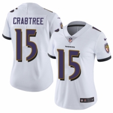 Women's Nike Baltimore Ravens #15 Michael Crabtree White Vapor Untouchable Limited Player NFL Jersey