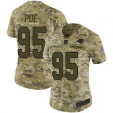 Women's Nike Carolina Panthers #95 Dontari Poe Limited Camo 2018 Salute to Service NFL Jersey