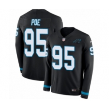 Youth Nike Carolina Panthers #95 Dontari Poe Limited Black Therma Long Sleeve NFL Jersey