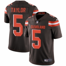 Men's Nike Cleveland Browns #5 Tyrod Taylor Brown Team Color Vapor Untouchable Limited Player NFL Jersey