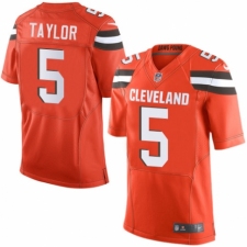 Men's Nike Cleveland Browns #5 Tyrod Taylor Elite Orange Alternate NFL Jersey