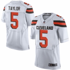 Men's Nike Cleveland Browns #5 Tyrod Taylor Elite White NFL Jersey