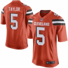 Men's Nike Cleveland Browns #5 Tyrod Taylor Game Orange Alternate NFL Jersey