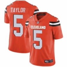 Men's Nike Cleveland Browns #5 Tyrod Taylor Orange Alternate Vapor Untouchable Limited Player NFL Jersey