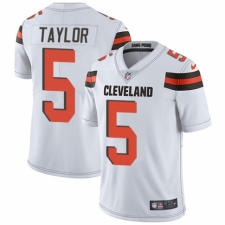 Men's Nike Cleveland Browns #5 Tyrod Taylor White Vapor Untouchable Limited Player NFL Jersey