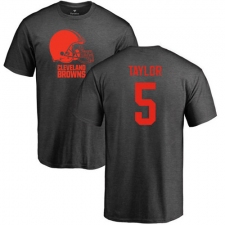 NFL Nike Cleveland Browns #5 Tyrod Taylor Ash One Color T-Shirt
