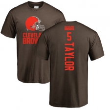 NFL Nike Cleveland Browns #5 Tyrod Taylor Brown Backer T-Shirt