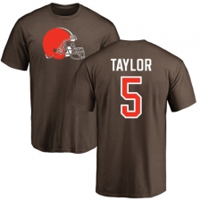 NFL Nike Cleveland Browns #5 Tyrod Taylor Brown Name & Number Logo T-Shirt