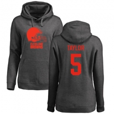 NFL Women's Nike Cleveland Browns #5 Tyrod Taylor Ash One Color Pullover Hoodie