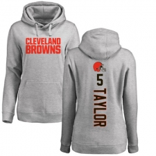 NFL Women's Nike Cleveland Browns #5 Tyrod Taylor Ash Pullover Hoodie