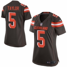 Women's Nike Cleveland Browns #5 Tyrod Taylor Game Brown Team Color NFL Jersey