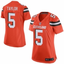 Women's Nike Cleveland Browns #5 Tyrod Taylor Game Orange Alternate NFL Jersey