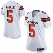 Women's Nike Cleveland Browns #5 Tyrod Taylor Game White NFL Jersey