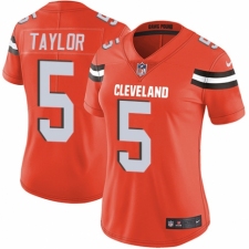 Women's Nike Cleveland Browns #5 Tyrod Taylor Orange Alternate Vapor Untouchable Limited Player NFL Jersey
