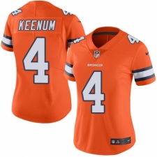 Women's Nike Denver Broncos #4 Case Keenum Limited Orange Rush Vapor Untouchable NFL Jersey