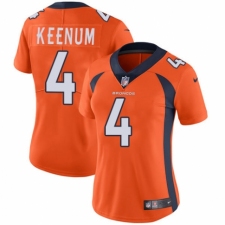 Women's Nike Denver Broncos #4 Case Keenum Orange Team Color Vapor Untouchable Elite Player NFL Jersey