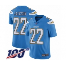 Men's Los Angeles Chargers #22 Justin Jackson Electric Blue Alternate Vapor Untouchable Limited Player 100th Season Football Jersey